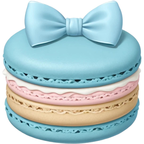 sage blue macaron with white bow emoji