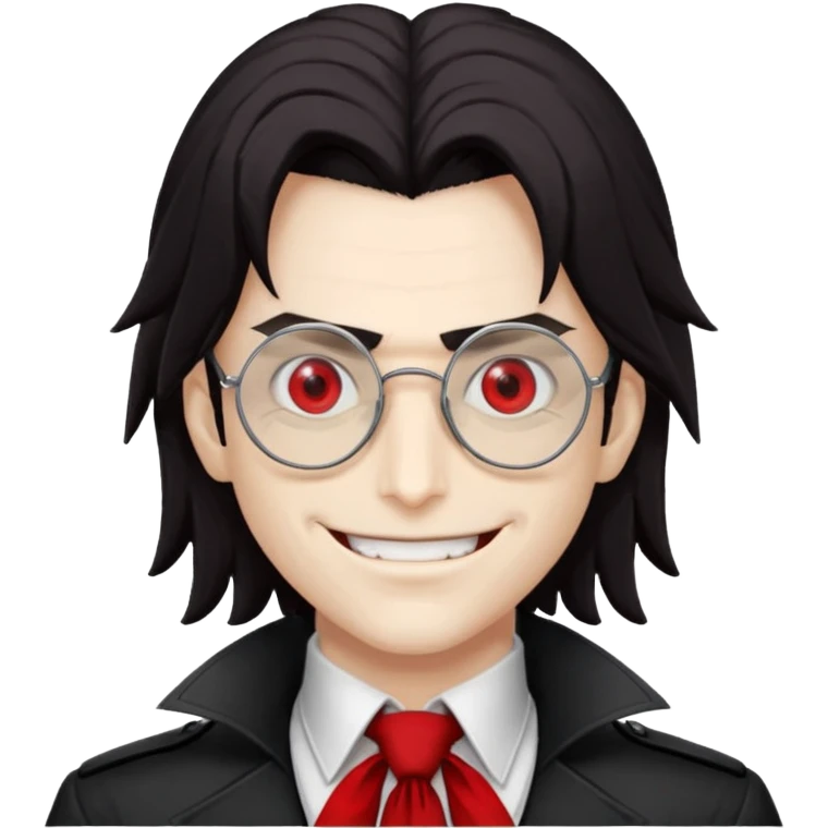 Alucard from Hellsing grinning with his signature glasses on emoji