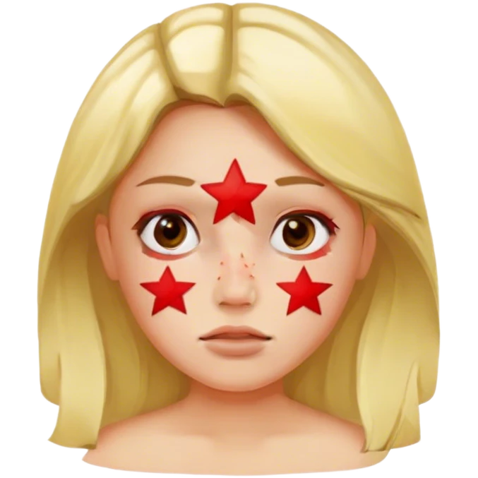 Pimple stars patch on girl’s face  emoji