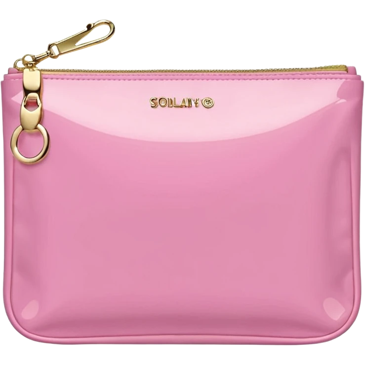 pink stoney clover lane rectangle pouch with shiny gold zipper and a circle zipper puller = pouch should be solid emoji
