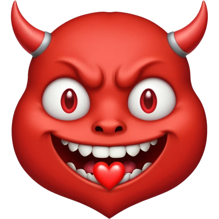 Devil's face? With heart-shaped eyes. An open, drooling mouth. style amoureux  emoji