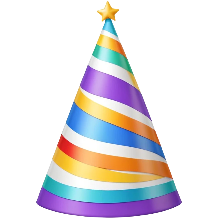 giant birthday hat with streamers emoji