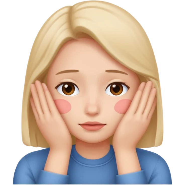 Standard smiley emoji blushing and hiding face with hands emoji