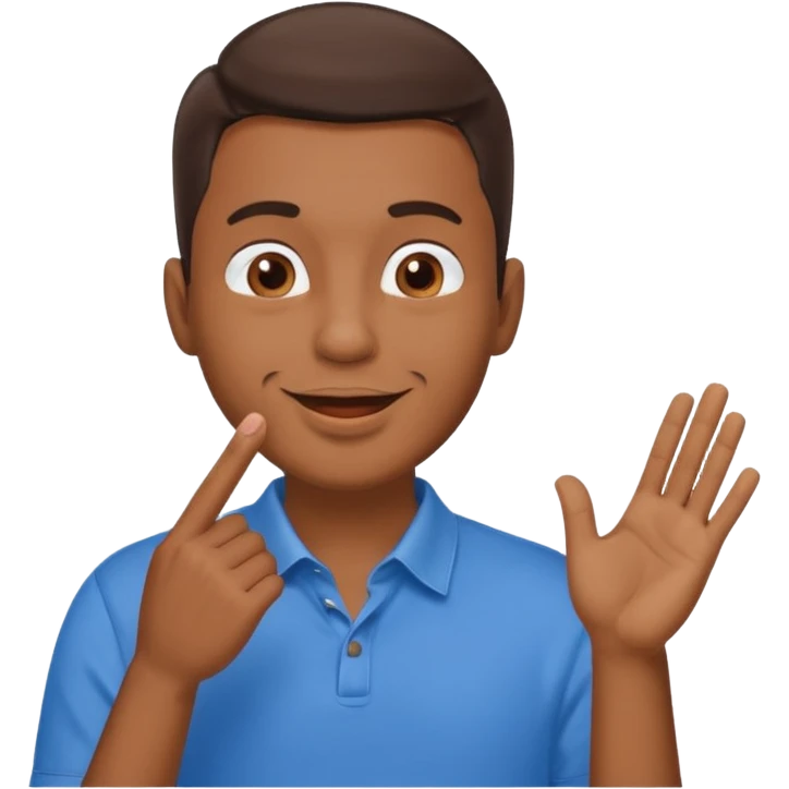 Un homme brun qui envoi un bisous emoji