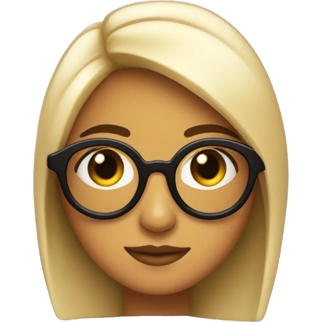 chica morocha con lentes y pelo negro emoji
