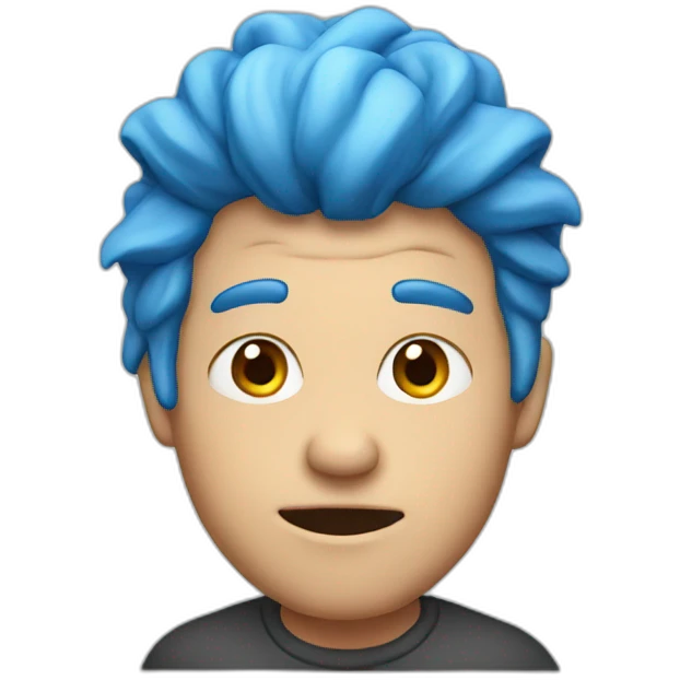 IDIOT WITH BLUE HAIR emoji