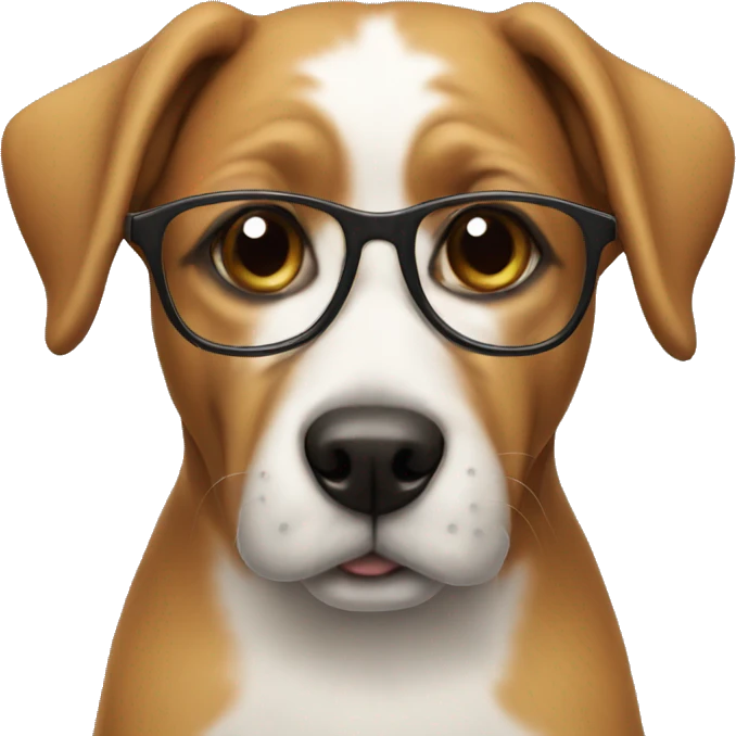 Dog with glasses emoji