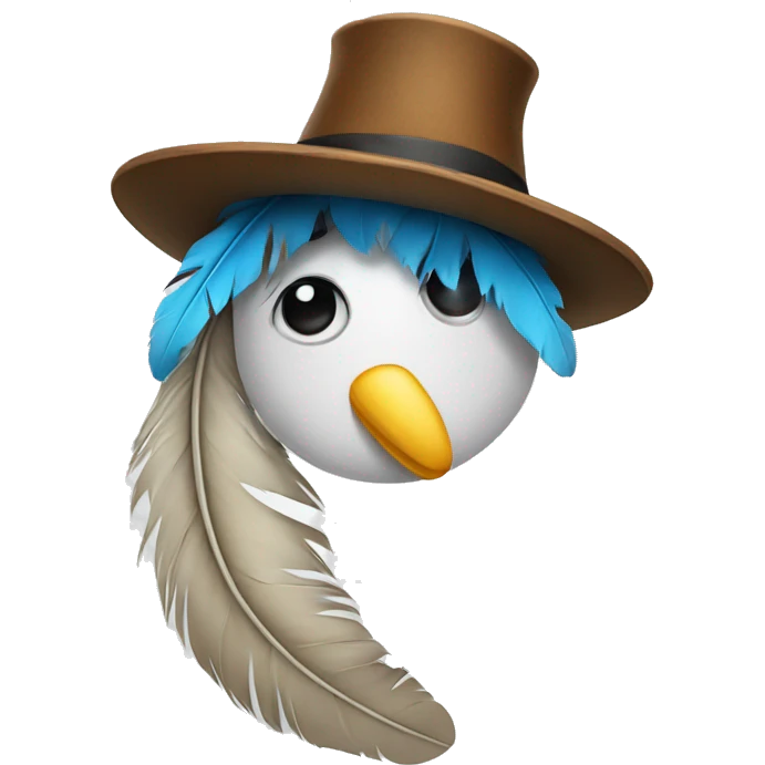 feather with hat emoji