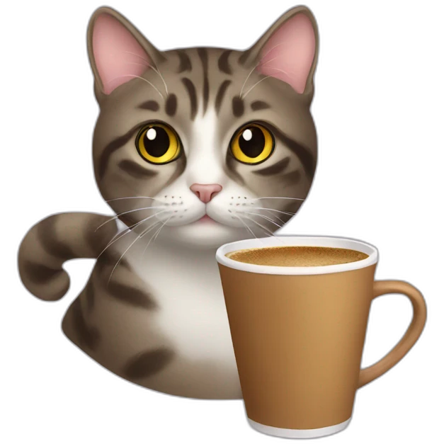 Cat and coffee emoji