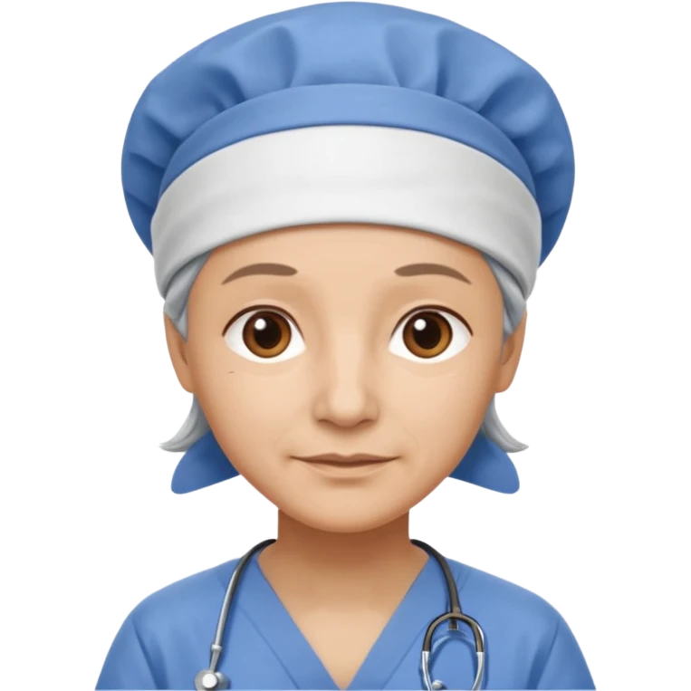 not smiling doctor with scrub cap older emoji