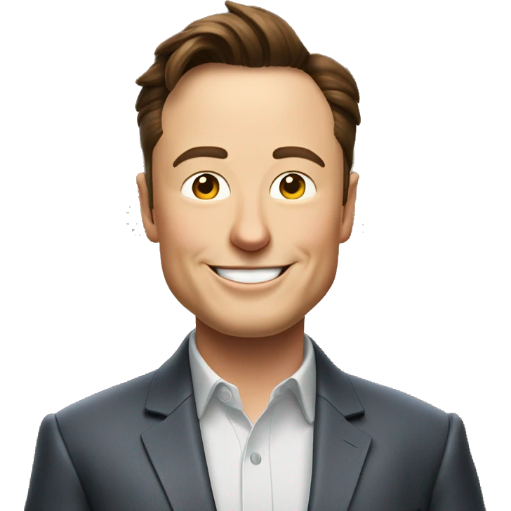 elon musk photo profil. Only one head with the smile  emoji