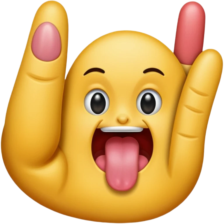 Tongue v fingers emoji