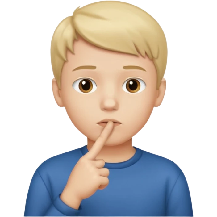 boy asking for silence emoji