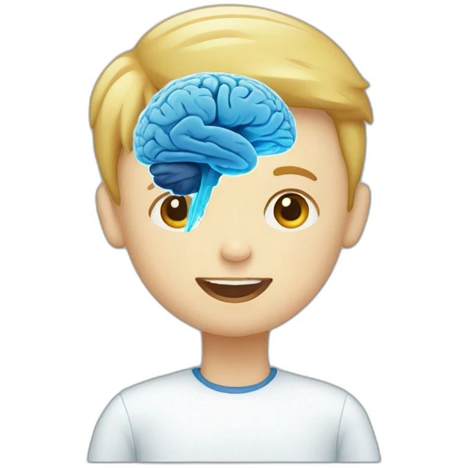 x ray of boy and his brain emoji