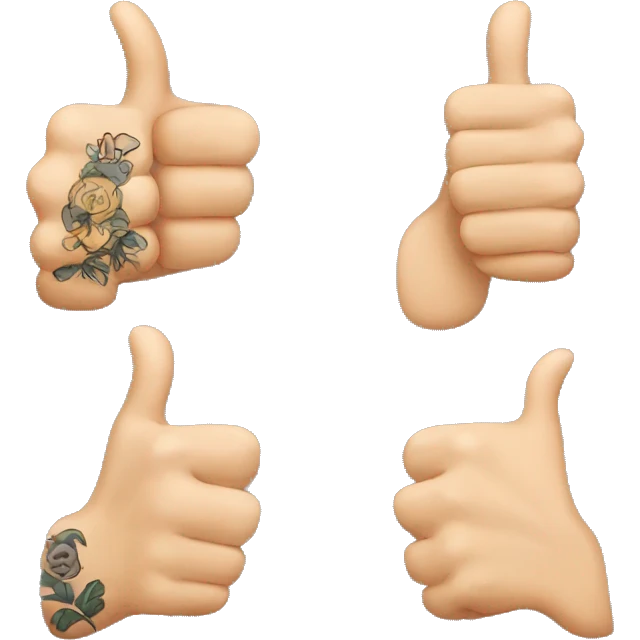 Thumbs up with tattoos emoji