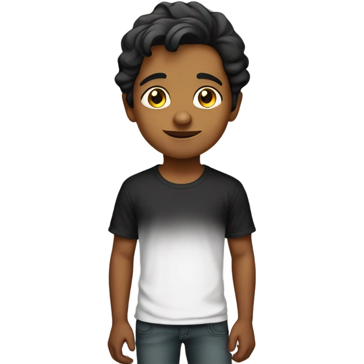 Indian boy in black t shirt with spectacular  emoji