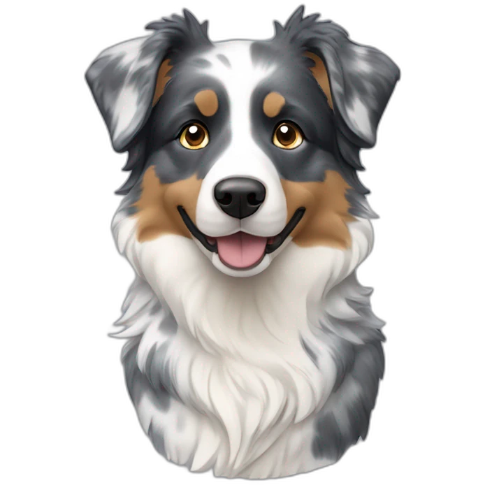Blue Merle Mini Australian Shepherd bust emoji