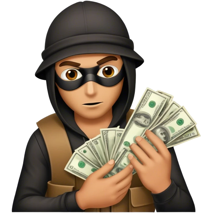 robber with money stash emoji