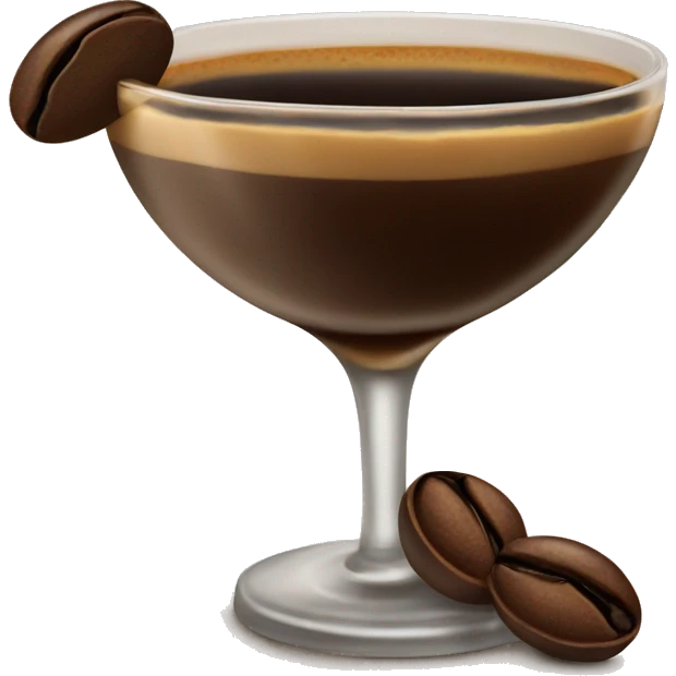 Espresso martini with coffee beans on top emoji