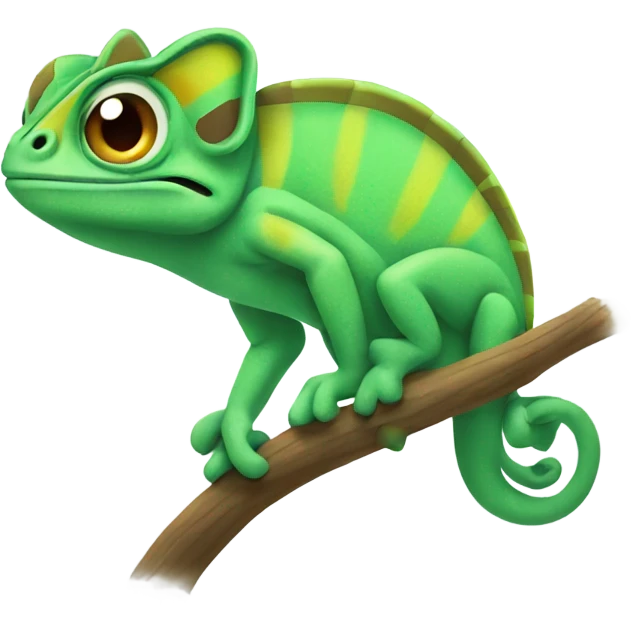 Cartoonish chameleon emoji