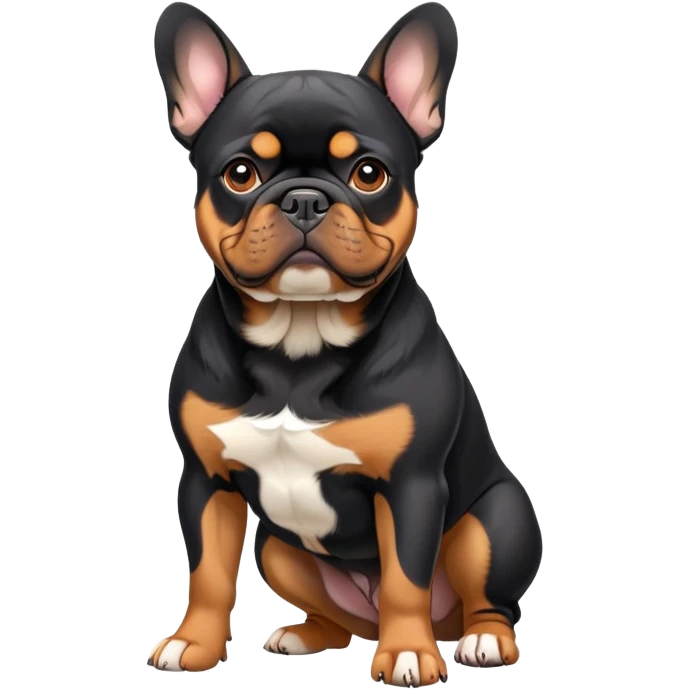 French bulldog with Rottweiler colors emoji