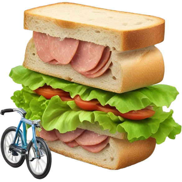 Sandwich riding a bicycle emoji