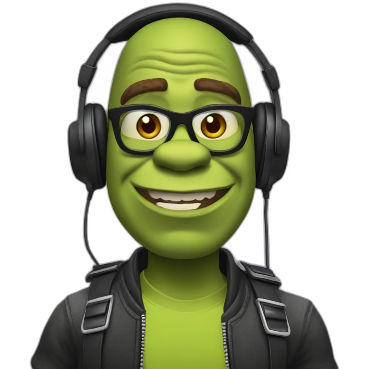 shrek rocker with headphones emoji