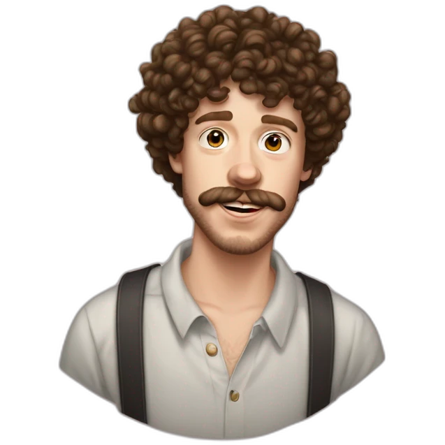 jack harlow con una gran barba y bigote, imagen realista  emoji