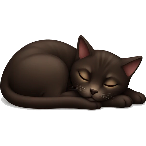 Sleeping dark brown cat emoji