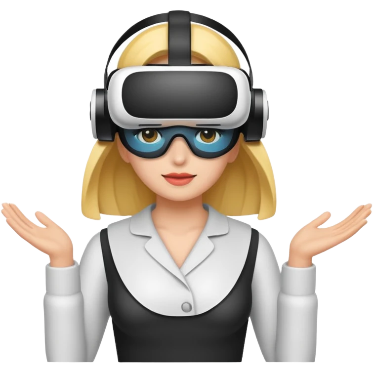 VR wearing woman emoji