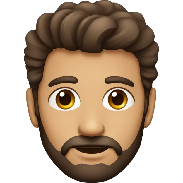 hombre calvo con barba y ojos marrones emoji