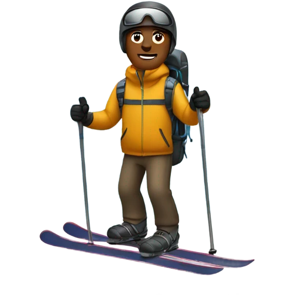 Men with ski in the forest emoji