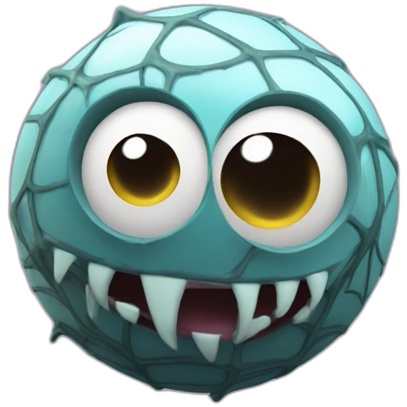 3d sphere with a cartoon Spider skin texture with big playful eyes emoji
