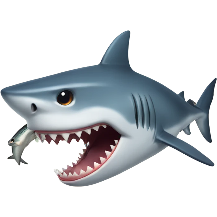 shark eating a fish emoji