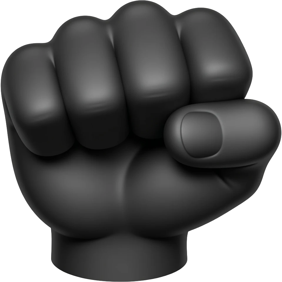 Black Smiling fist bump emoji