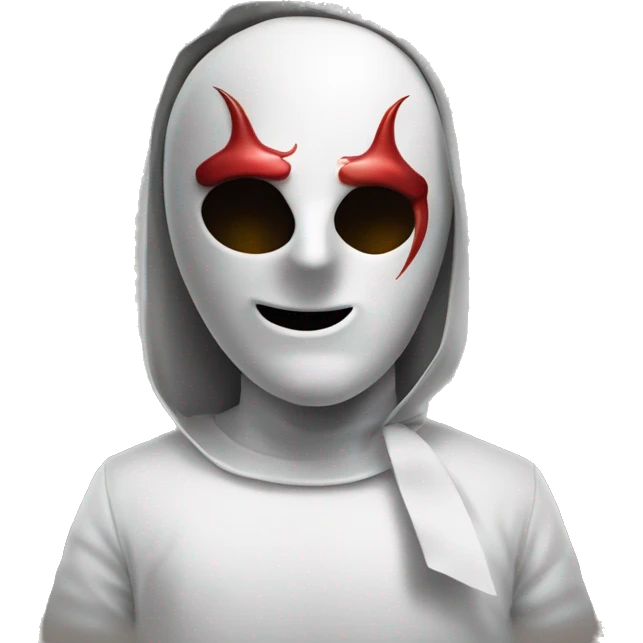 Un diavolo con una maschera da angelo emoji
