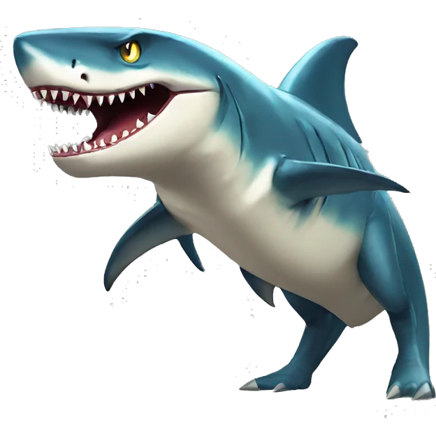 Full body edgy shiny shark-alligator-raptor-Digimon emoji