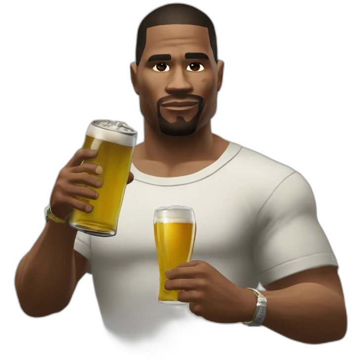 CJ de gta San Andreas con una cerveza en la mano  emoji