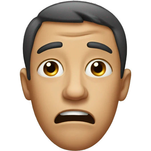 A man crying upside down emoji