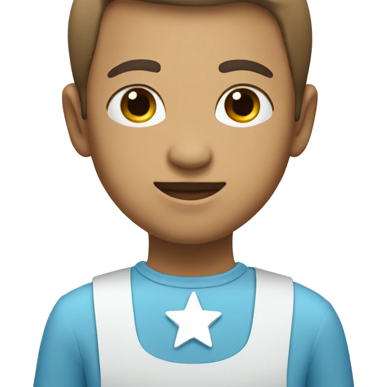 Light blue bib with white star emoji