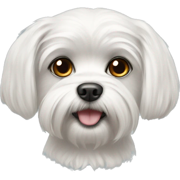 Maltese dog with dark eyes emoji
