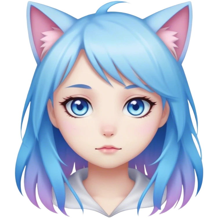 Gorgeous Cute Edgy Kawaii Pastel Gradient Beautiful Anime Emo CatLady blueyes emoji