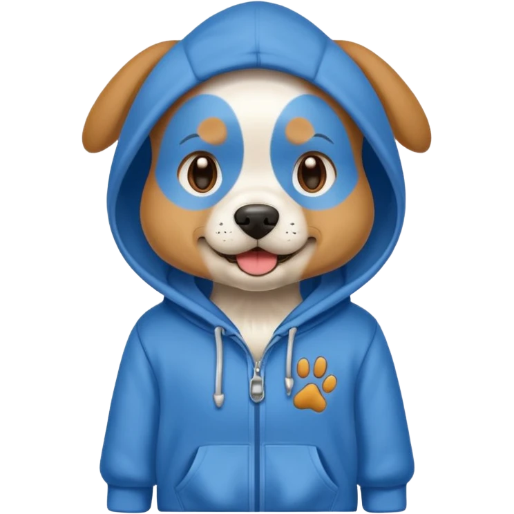 Dog wearing a hoodie emoji