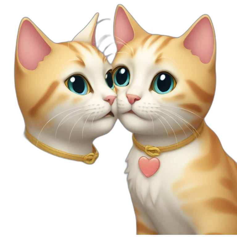 cat kissing cat emoji
