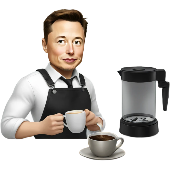 Elon musk making coffee emoji