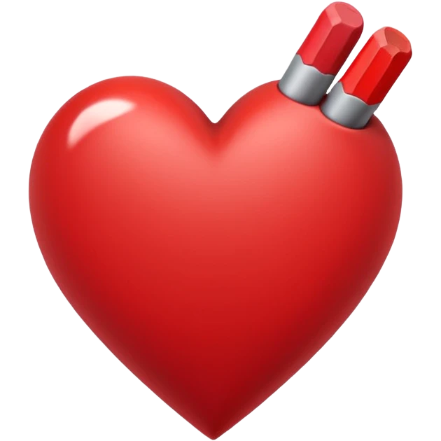 red pencil style draw heart emoji