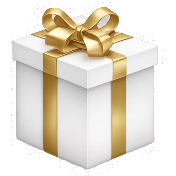 Dior white and gold gift box emoji