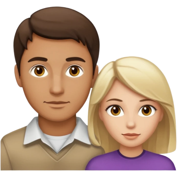 Light brown brunette man having sex with white blonde woman hazel eyes  emoji