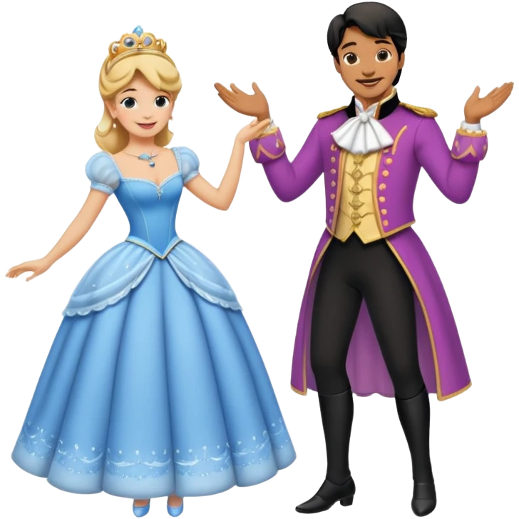 Prince and cinderella dancing sevillanas emoji