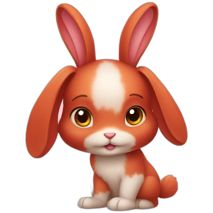 Cute red rabbit  emoji